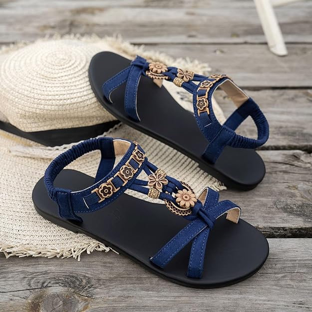 Elise™ – Boho Blomstrede Perle Sandaler
