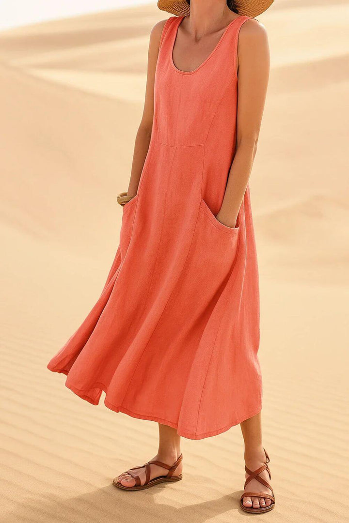 Alina™ - Elegant Ermeløs Sommerkjole