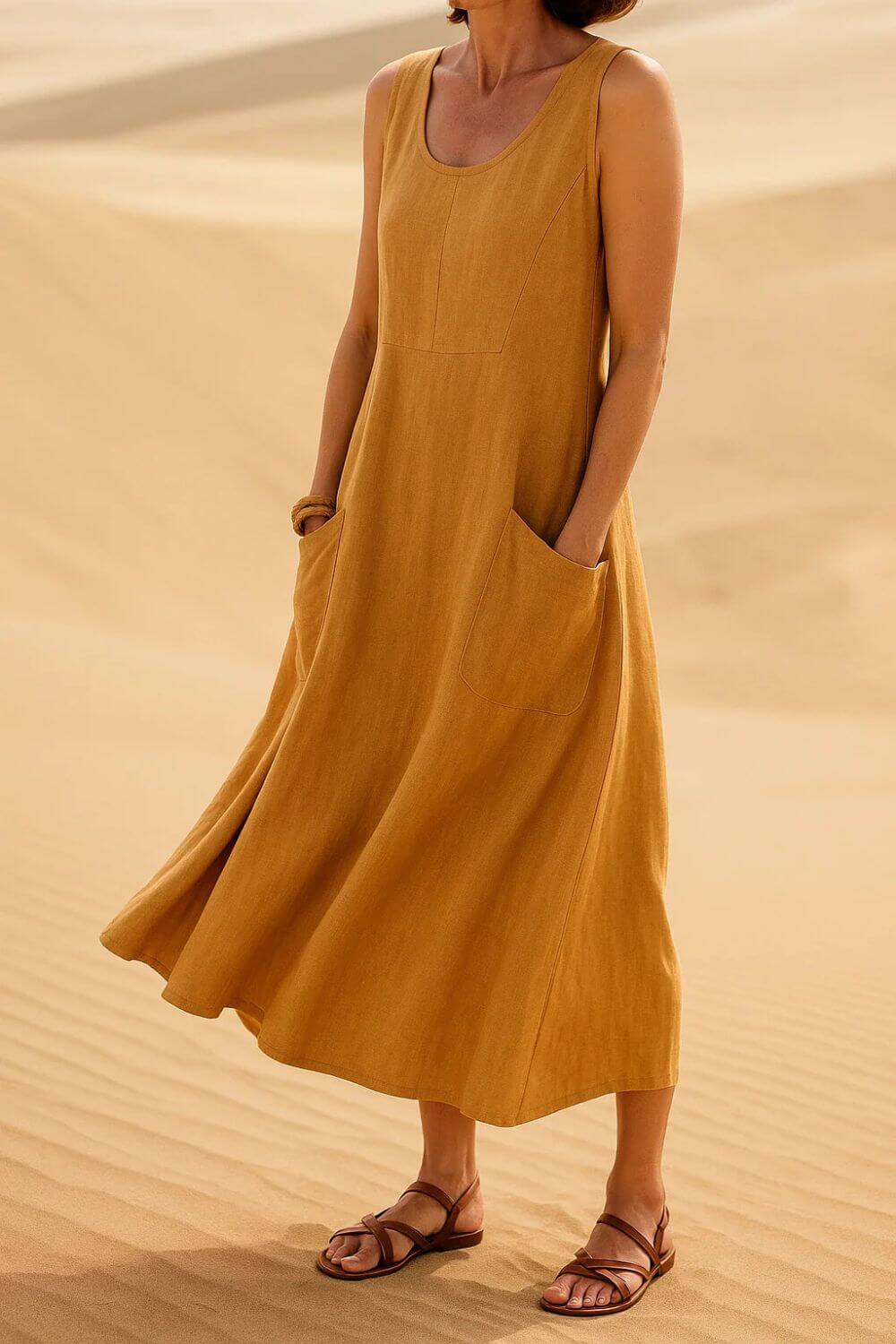 Alina™ - Elegant Ermeløs Sommerkjole