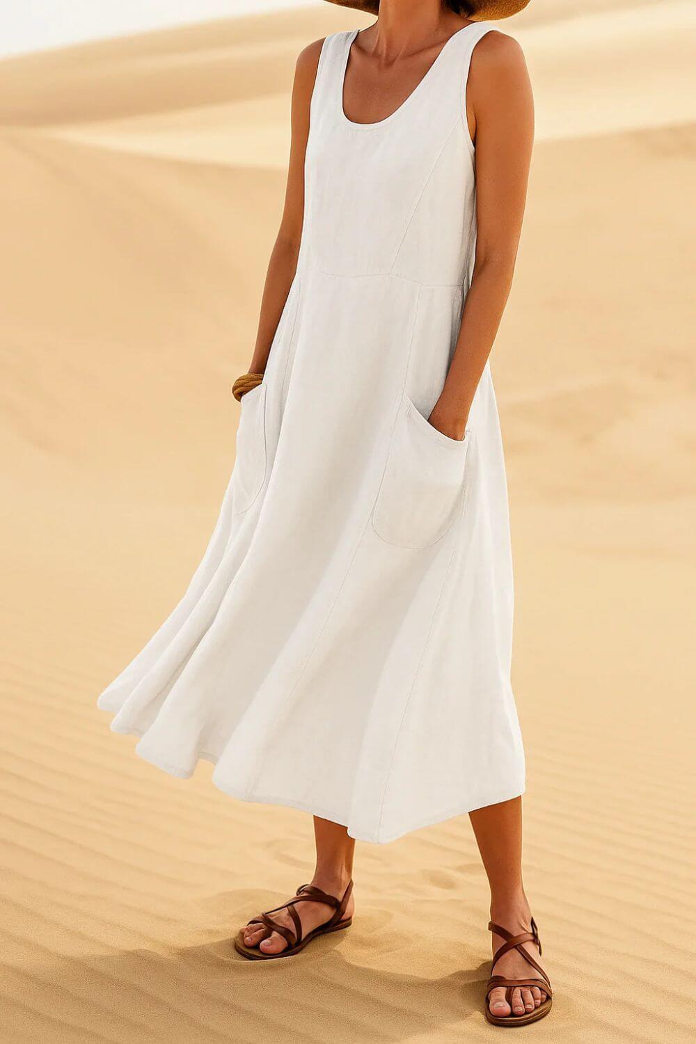 Alina™ - Elegant Ermeløs Sommerkjole
