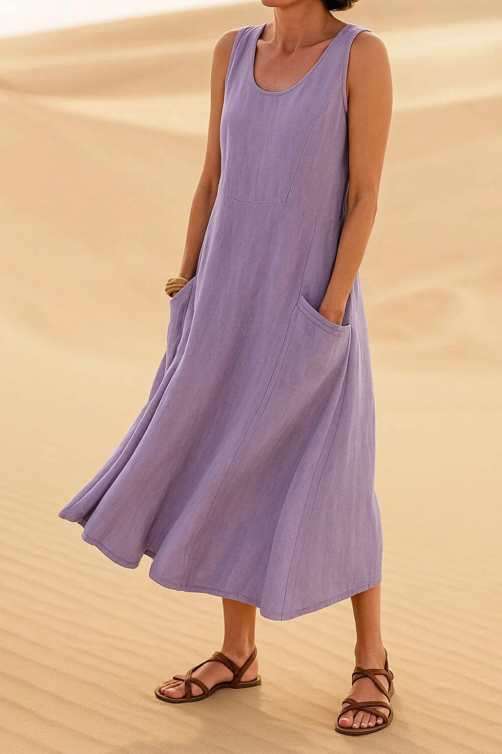 Alina™ - Elegant Ermeløs Sommerkjole