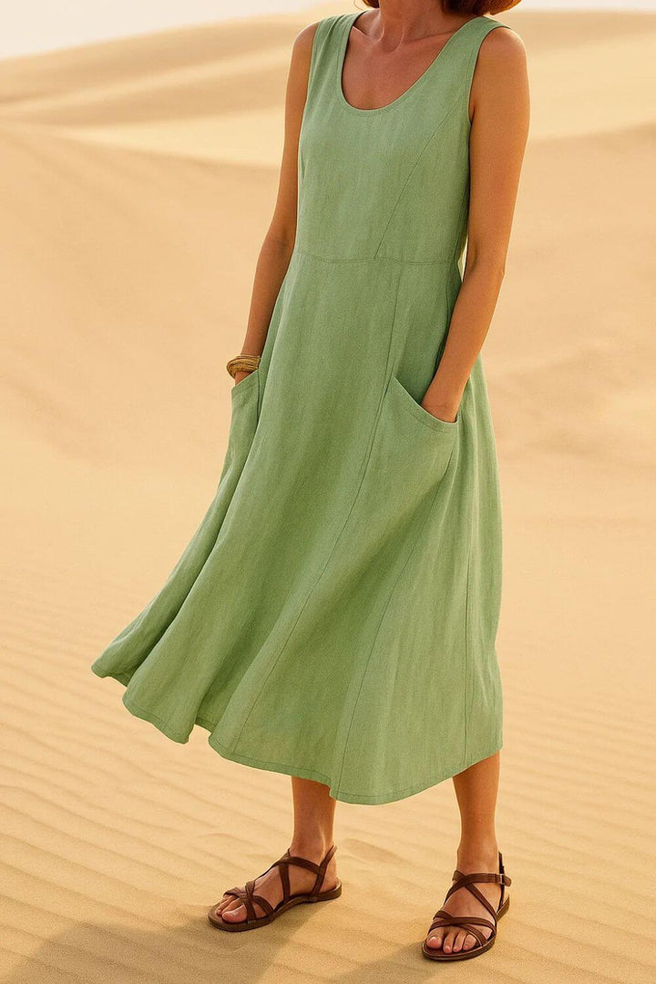 Alina™ - Elegant Ermeløs Sommerkjole