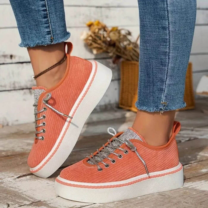 Ane™ - Stilfulle Ortopediske Sneakers i Cordfløyel