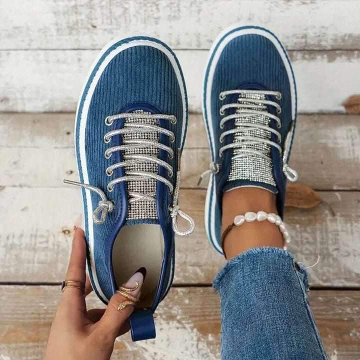Ane™ - Stilfulle Ortopediske Sneakers i Cordfløyel