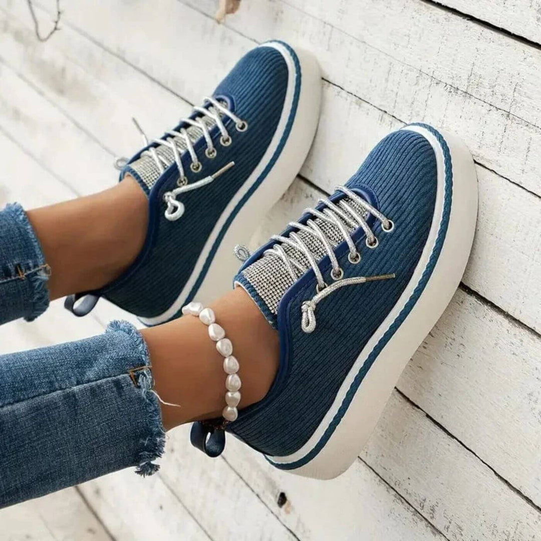 Ane™ - Stilfulle Ortopediske Sneakers i Cordfløyel