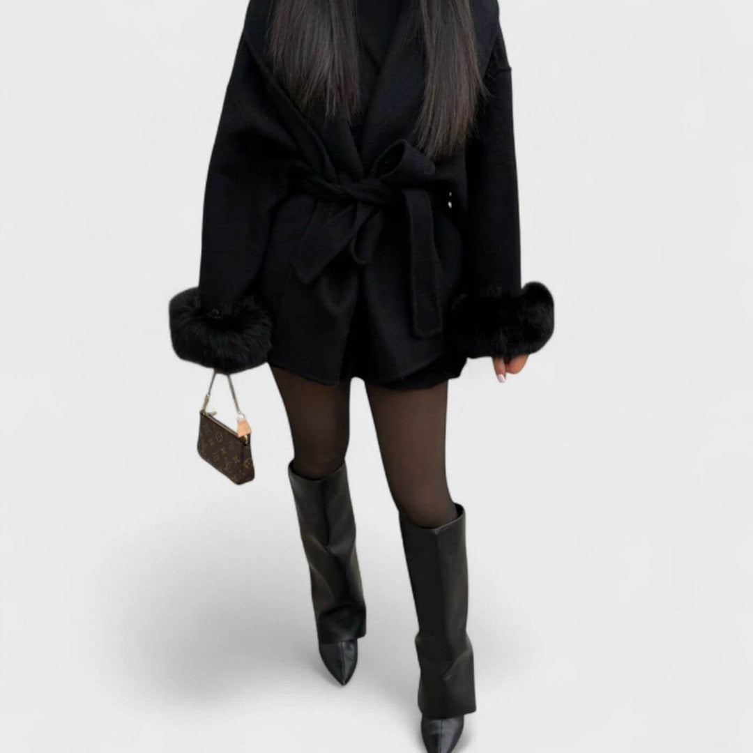 Anette™ - Elegant vinterkåpe med pels