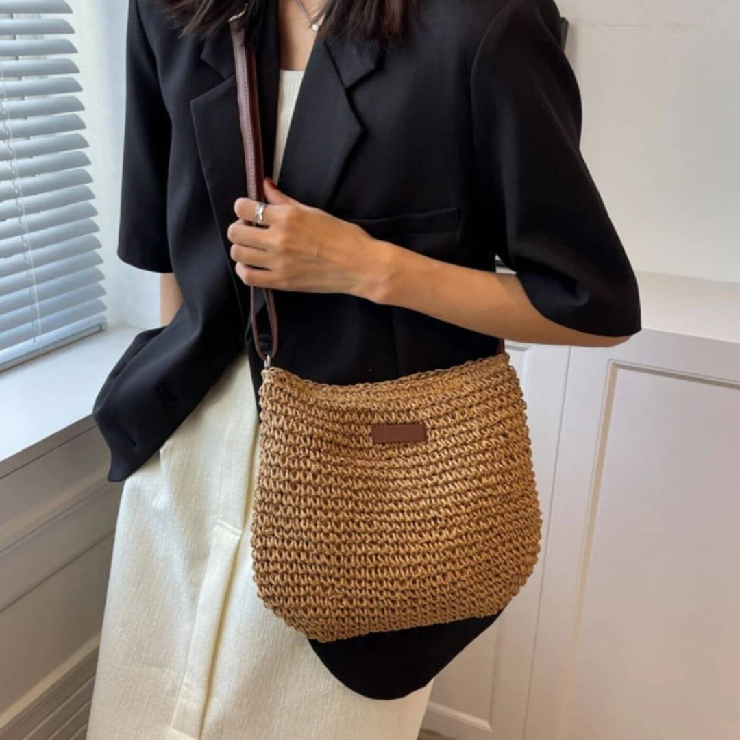 Anita™- Casual Vevd Strå Crossbody Veske