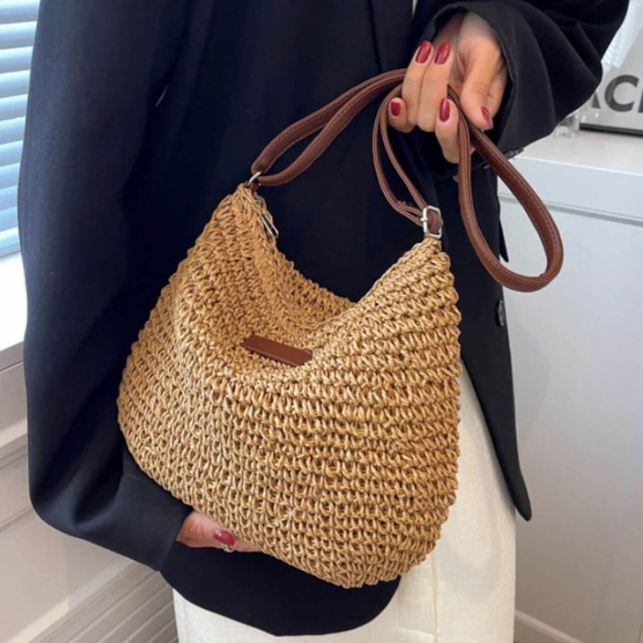 Anita™- Casual Vevd Strå Crossbody Veske