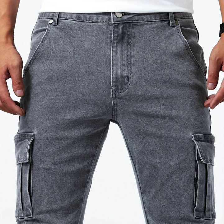Aron™ - Stretch Cargo Jeansbukser i Denim