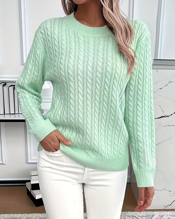 Åshild™ – Avslappet Strikkegenser med Lange Ermer