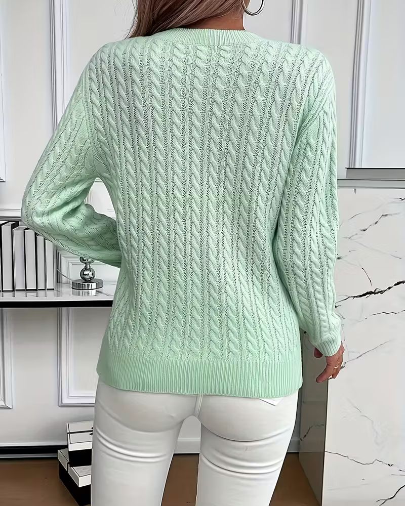 Åshild™ – Avslappet Strikkegenser med Lange Ermer