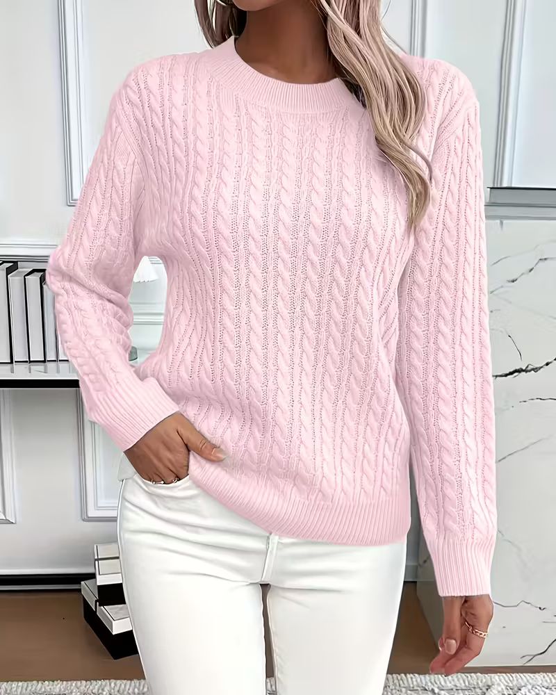 Åshild™ – Avslappet Strikkegenser med Lange Ermer