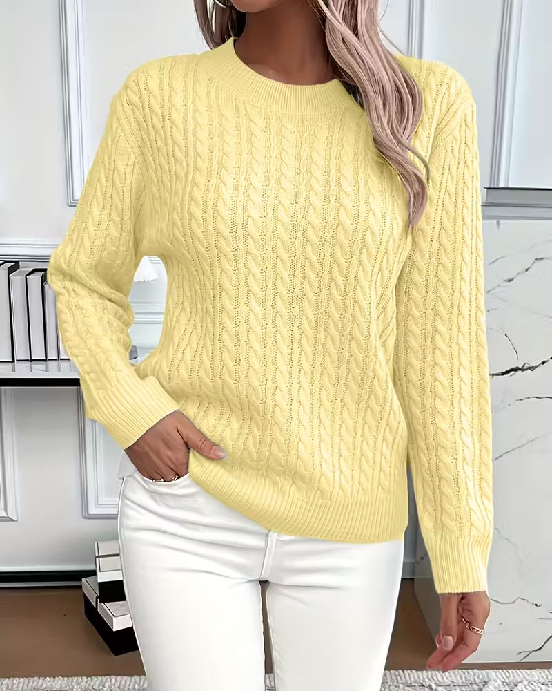 Åshild™ – Avslappet Strikkegenser med Lange Ermer