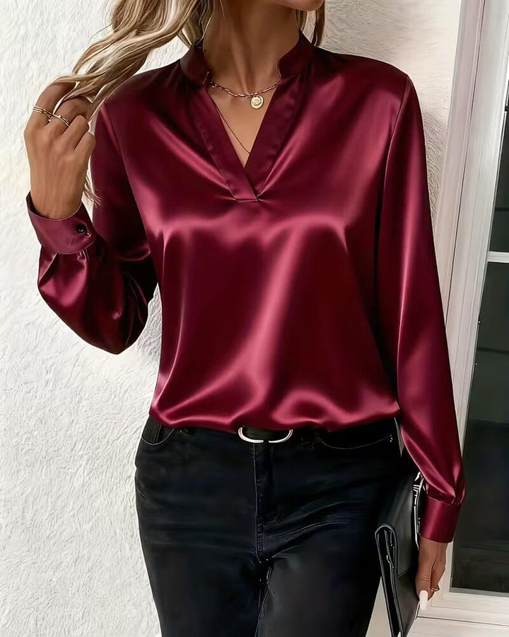 Asta™ – Elegant V-hals Langermet Topp