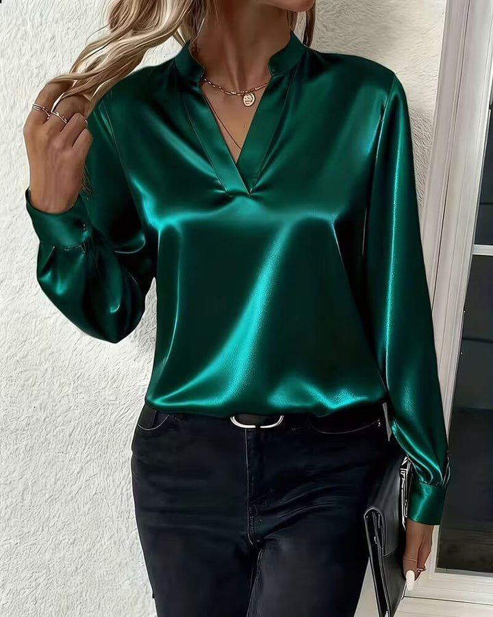 Asta™ – Elegant V-hals Langermet Topp