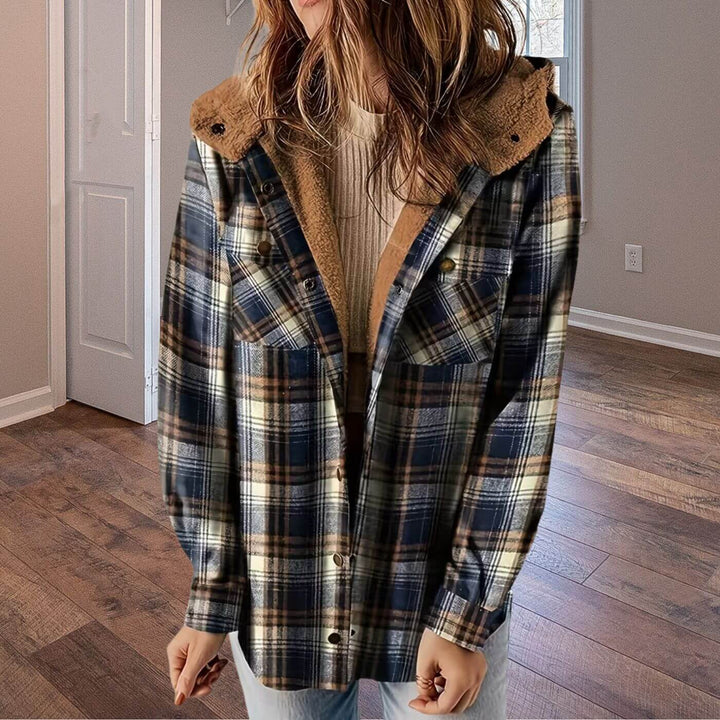 Bergithe™ – Fôret Vinterjakke med Hette og Rutemønster
