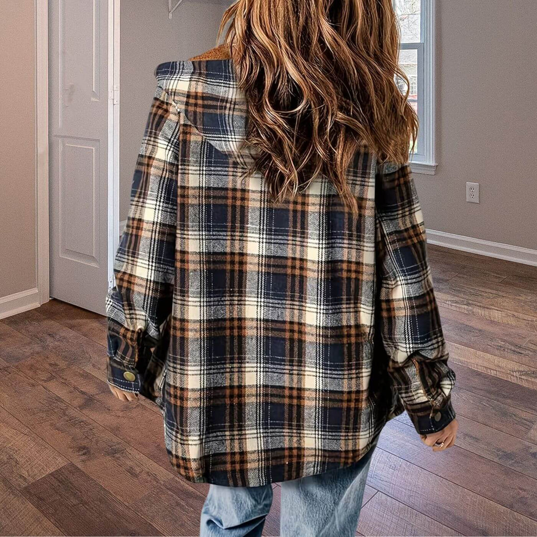 Bergithe™ – Fôret Vinterjakke med Hette og Rutemønster