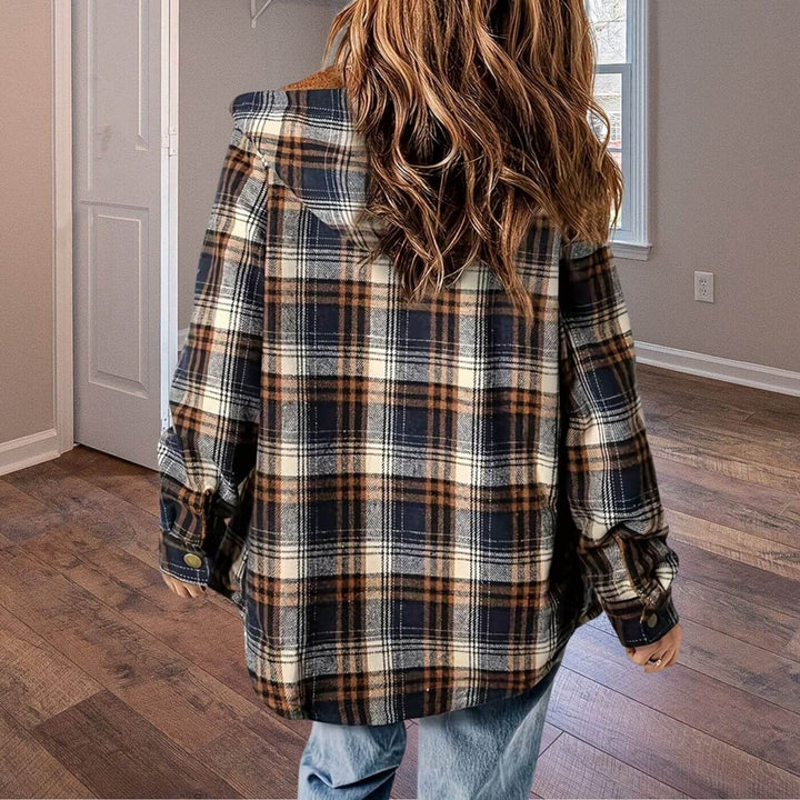 Bergithe™ – Fôret Vinterjakke med Hette og Rutemønster