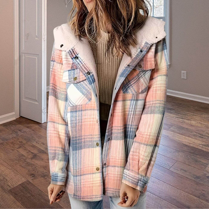 Bergithe™ – Fôret Vinterjakke med Hette og Rutemønster