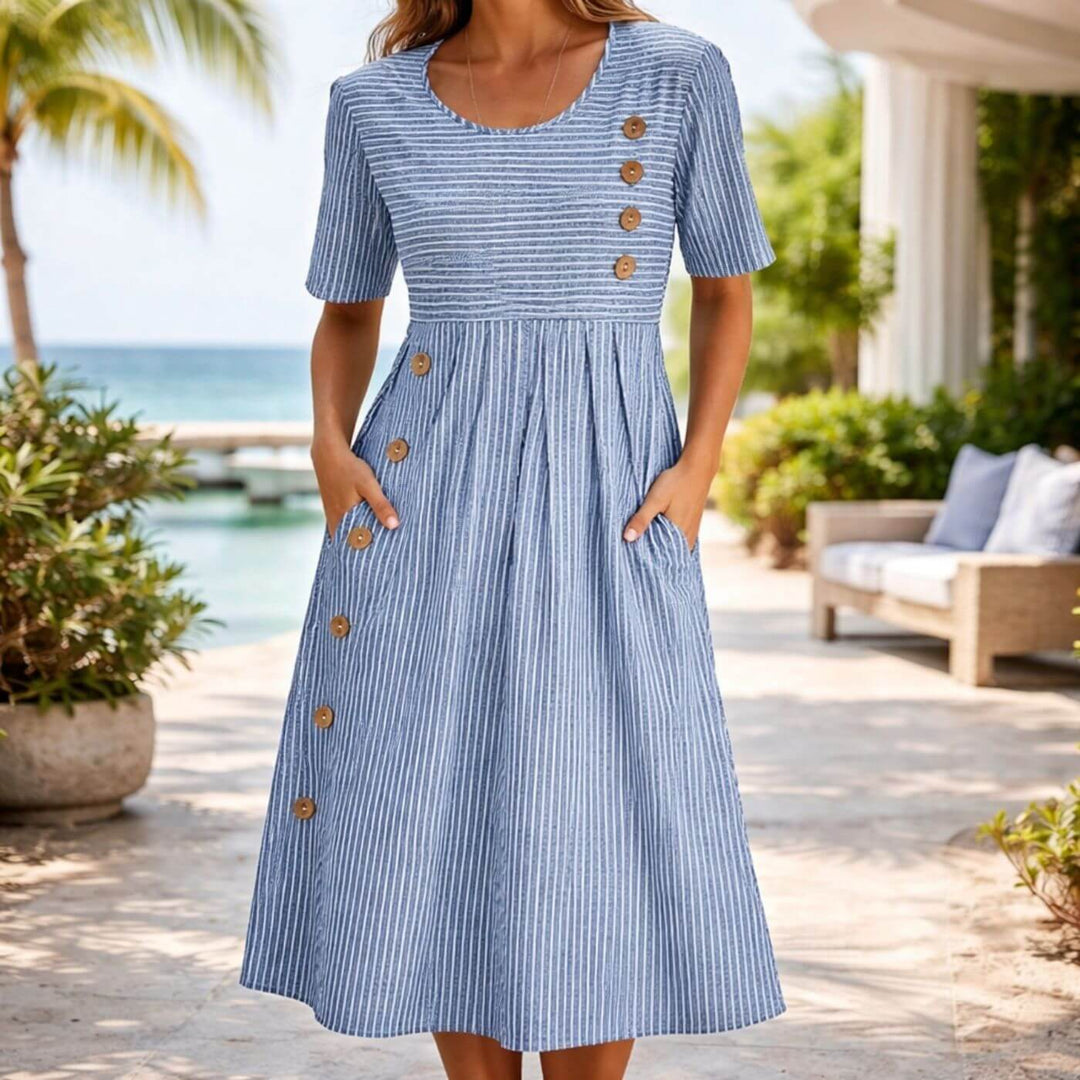 Birgitta™- Pustende Casual Midi Kjole