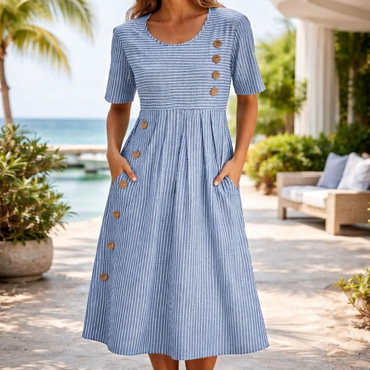 Birgitta™- Pustende Casual Midi Kjole