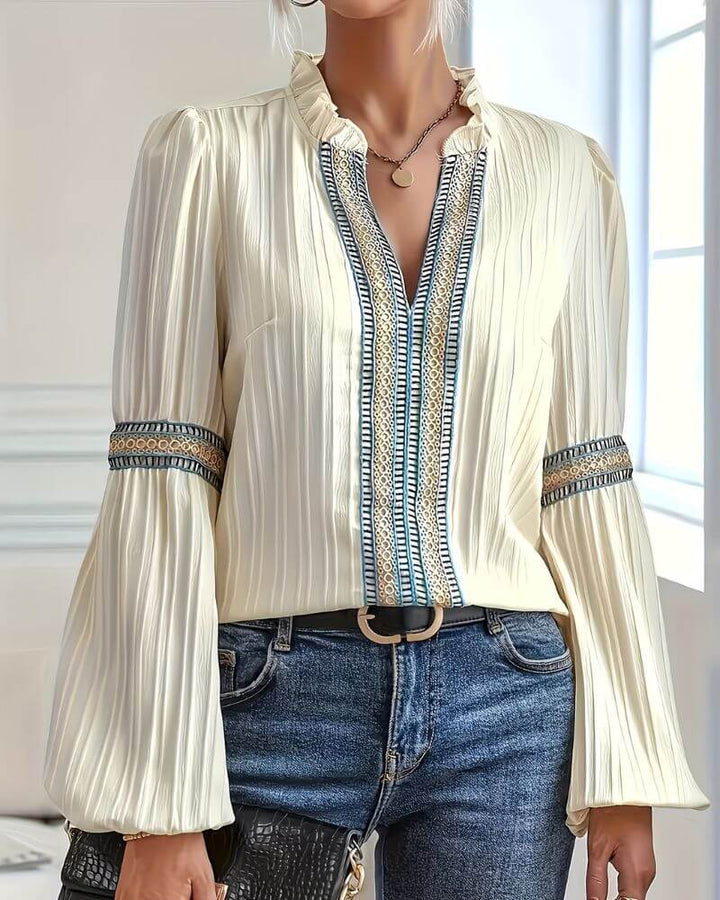 Celine™- Elegant V-hals Bluse