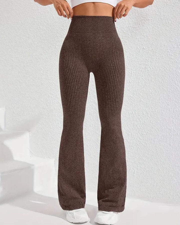 Celine™ - Ribbet Sømløs Slengbukse