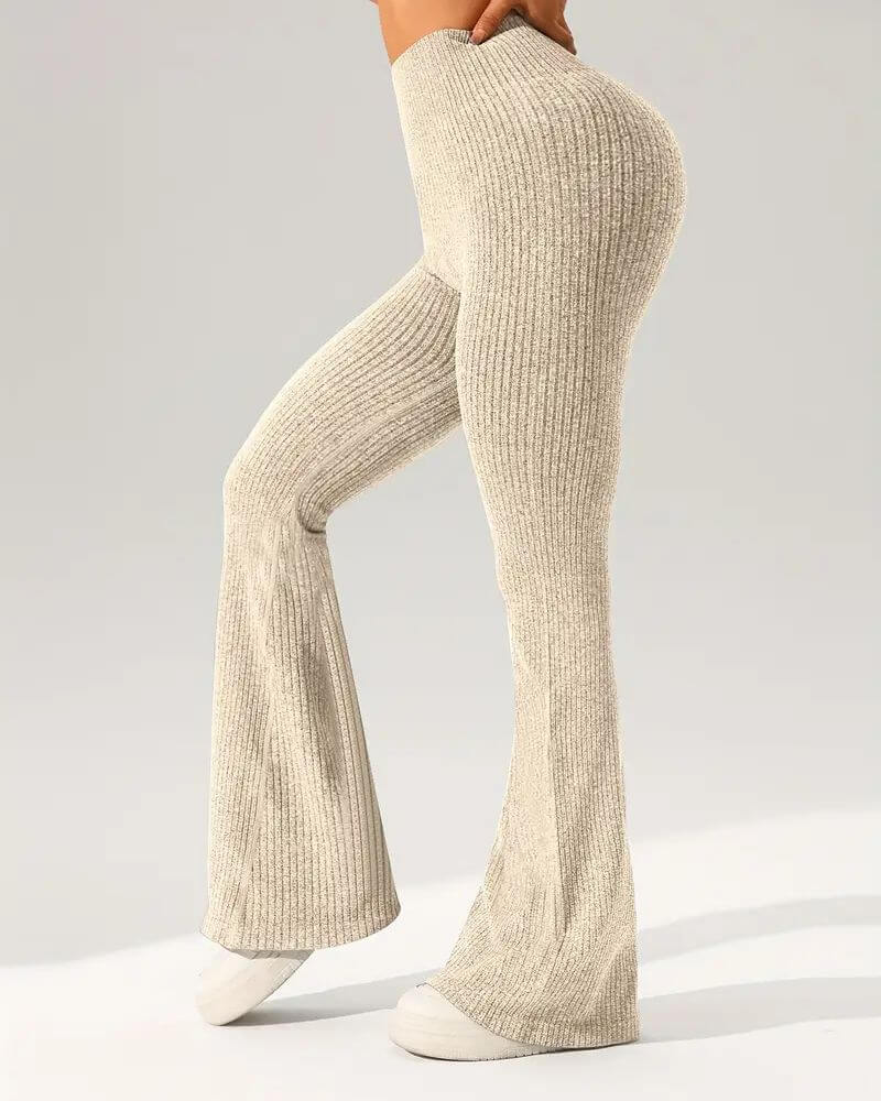 Celine™ - Ribbet Sømløs Slengbukse