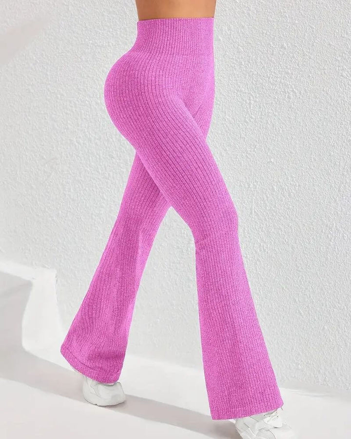 Celine™ - Ribbet Sømløs Slengbukse