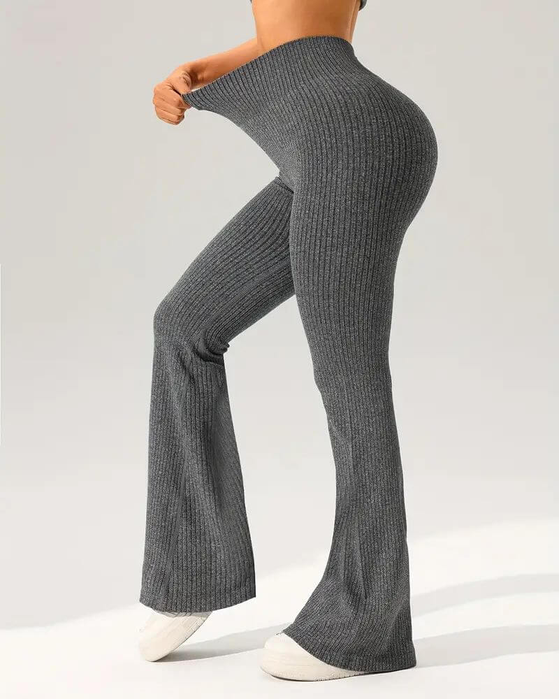 Celine™ - Ribbet Sømløs Slengbukse