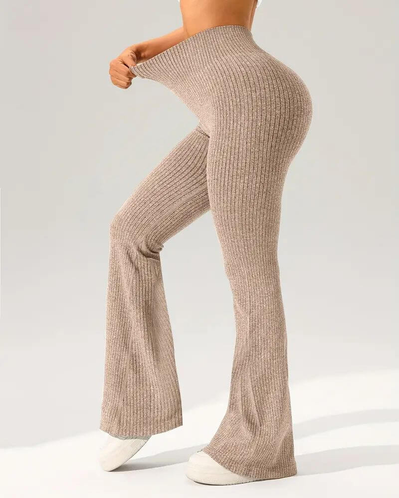 Celine™ - Ribbet Sømløs Slengbukse