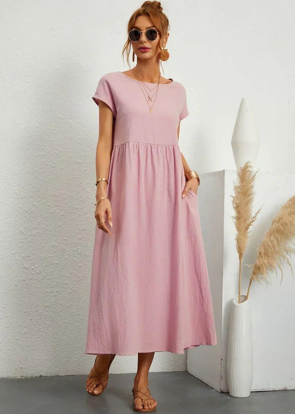 Dagny™ – Elegant Sommerkjole med Lommer