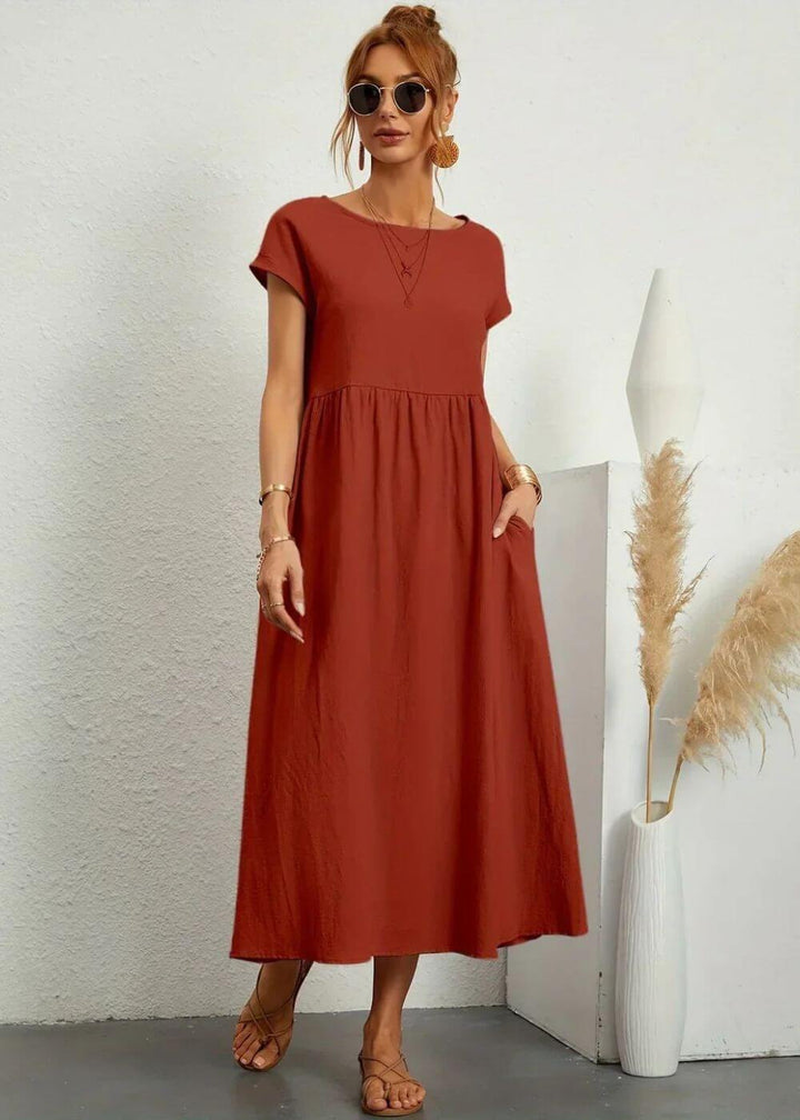 Dagny™ – Elegant Sommerkjole med Lommer
