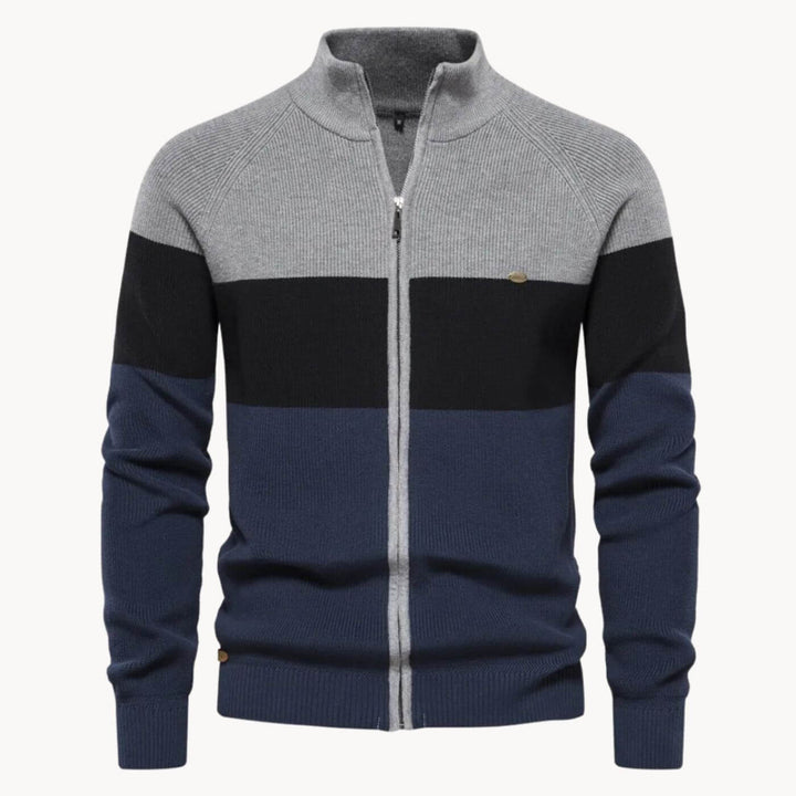 Edvin™ – Premium Ribbet Cardigan med Glidelås