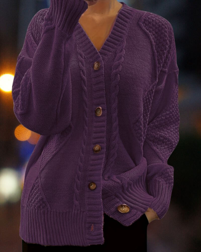 Elise™ – Komfortabel Strikket Cardigan med Knapper