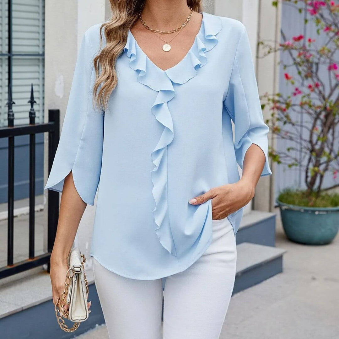 Elise™- Elegant Lightweight Ruffle Blouse