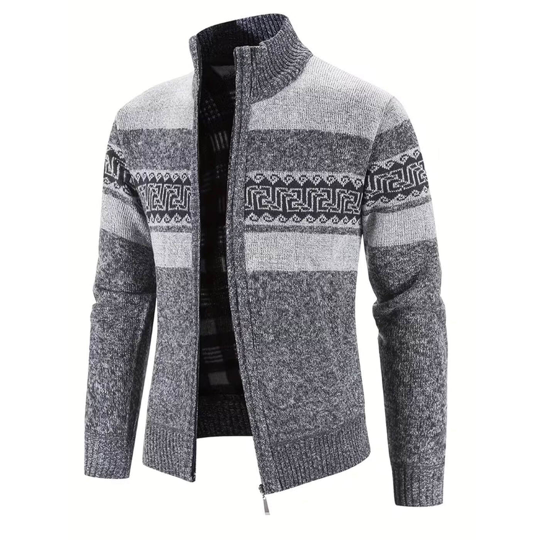 Espen™ – Strikket Cardigan med Ståkrage og Glidelås