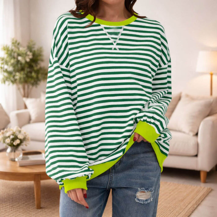 Esther™- Stripete Casual Genser med Rund Hals