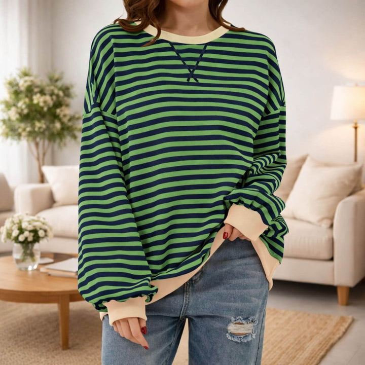 Esther™- Stripete Casual Genser med Rund Hals