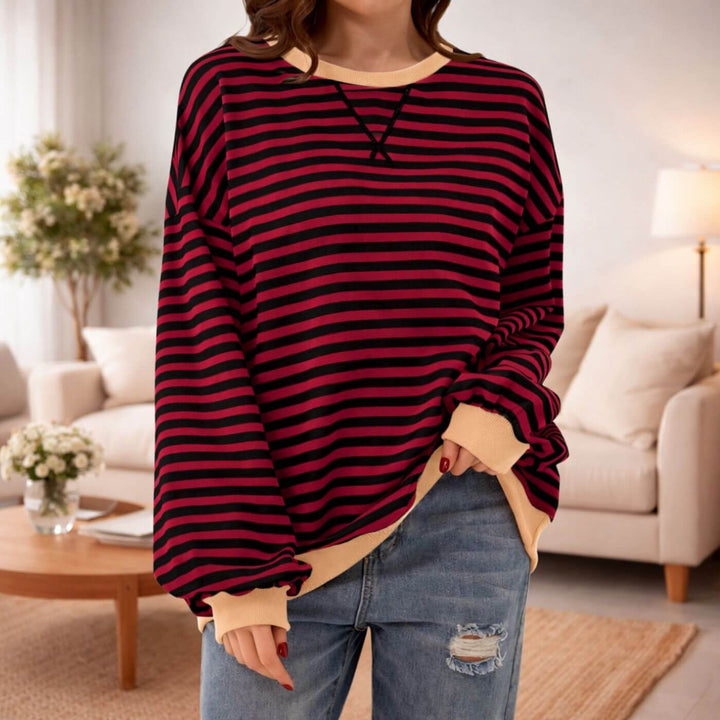 Esther™- Stripete Casual Genser med Rund Hals