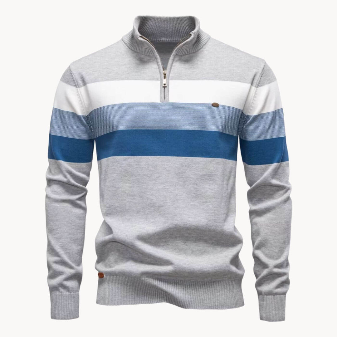 Fredrik™- Komfortabel Stripet Quarter Zip Genser