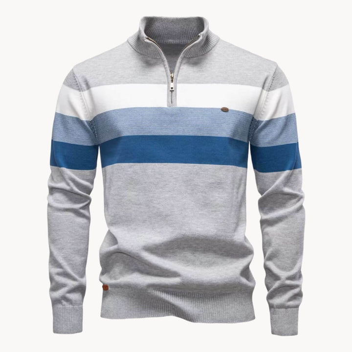 Fredrik™- Komfortabel Stripet Quarter Zip Genser
