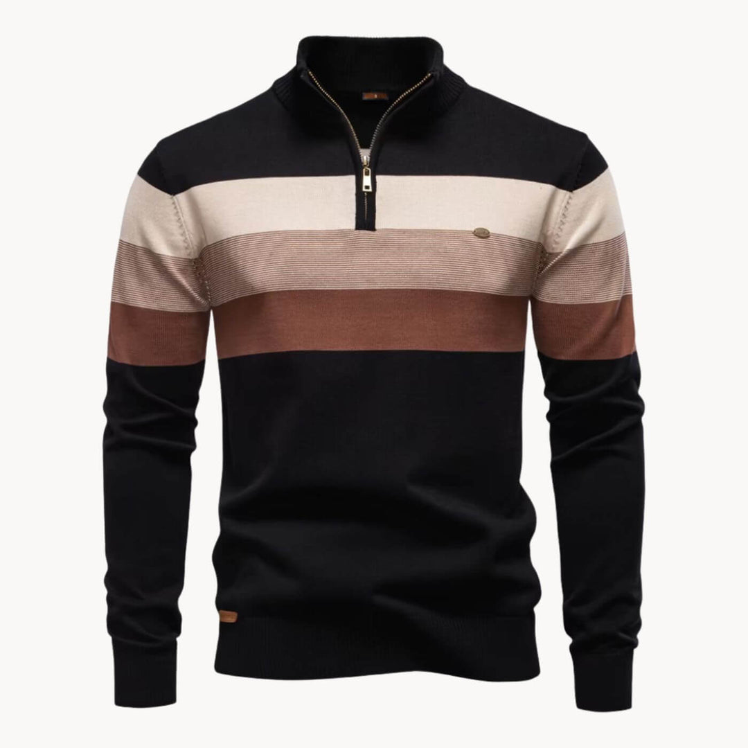 Fredrik™- Komfortabel Stripet Quarter Zip Genser