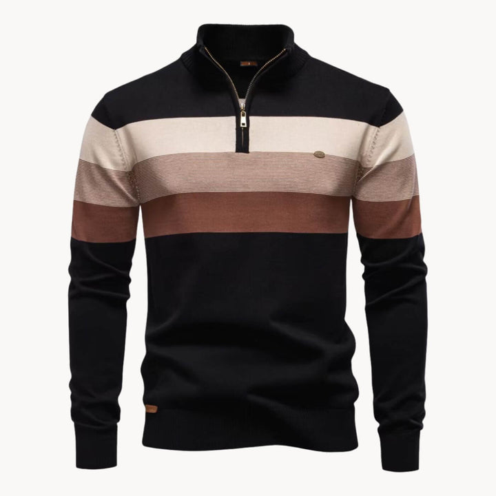Fredrik™- Komfortabel Stripet Quarter Zip Genser