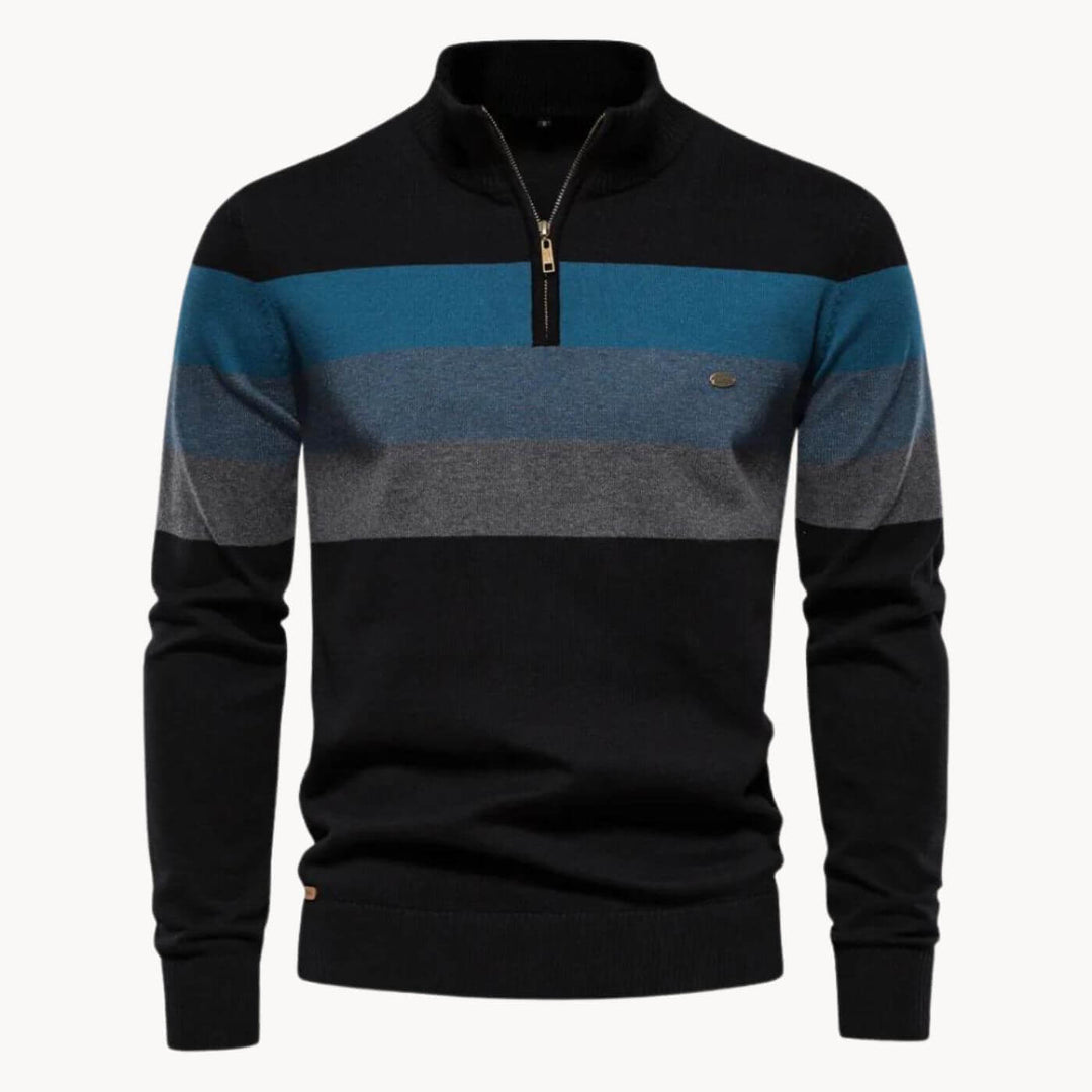 Fredrik™- Komfortabel Stripet Quarter Zip Genser