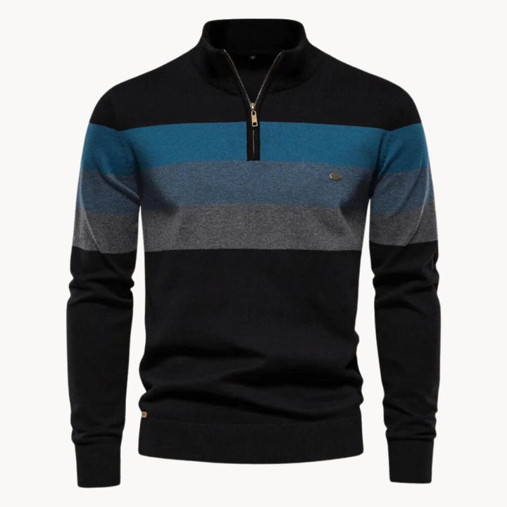 Fredrik™- Komfortabel Stripet Quarter Zip Genser