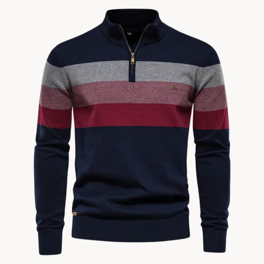 Fredrik™- Komfortabel Stripet Quarter Zip Genser