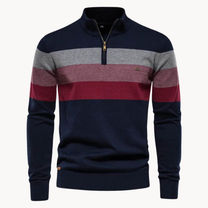 Fredrik™- Komfortabel Stripet Quarter Zip Genser