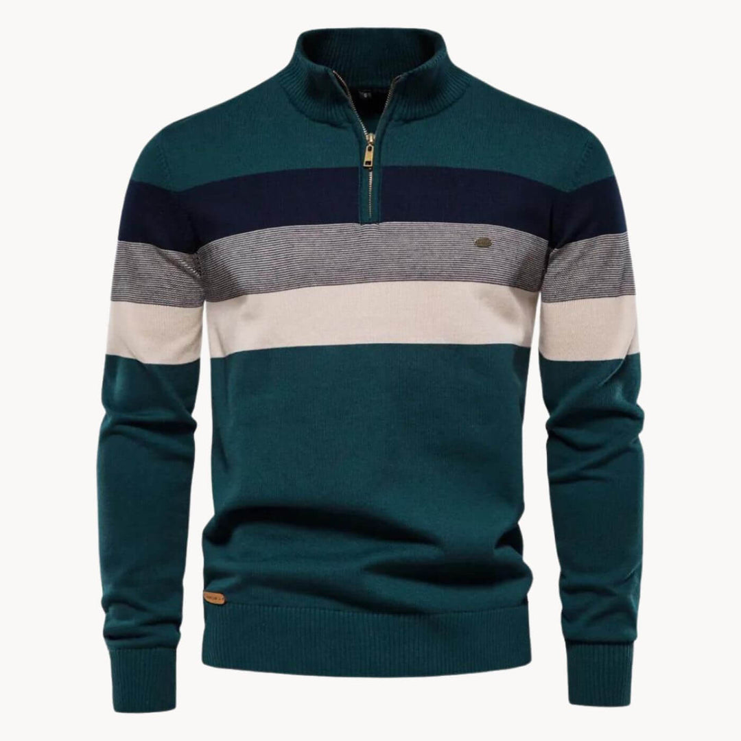 Fredrik™- Komfortabel Stripet Quarter Zip Genser