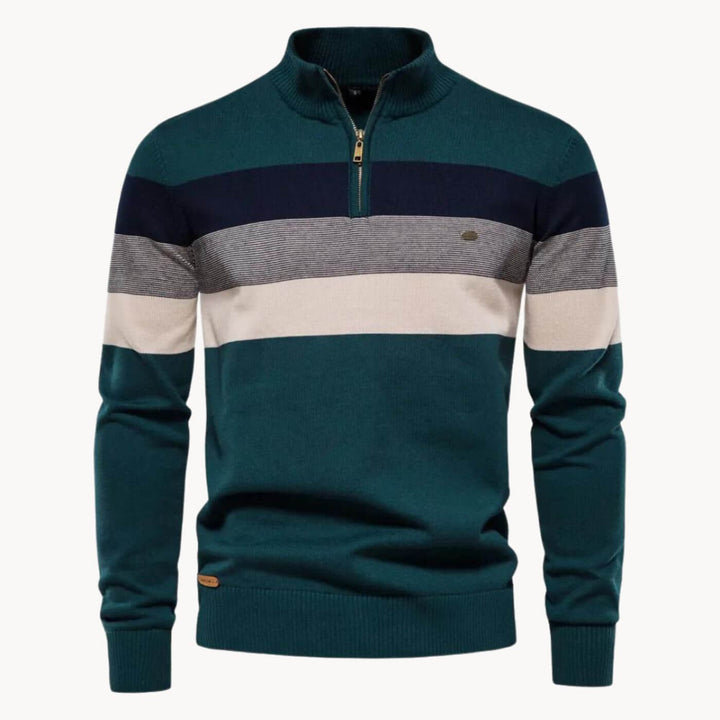 Fredrik™- Komfortabel Stripet Quarter Zip Genser